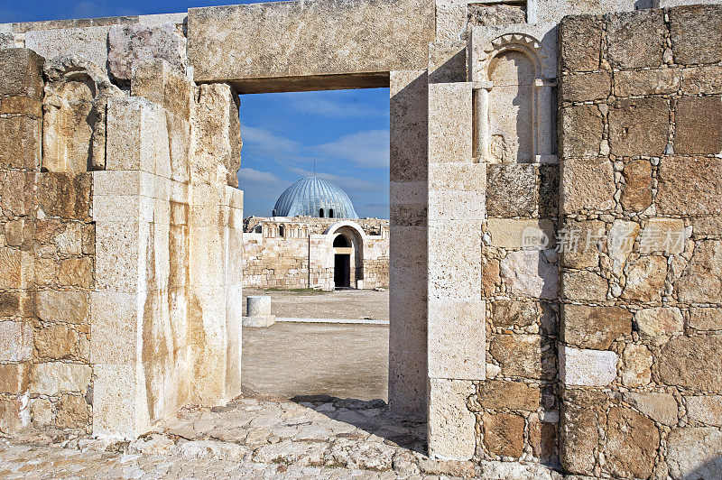 约旦安曼，Jabal al-Qala 'a山顶上的城堡遗址